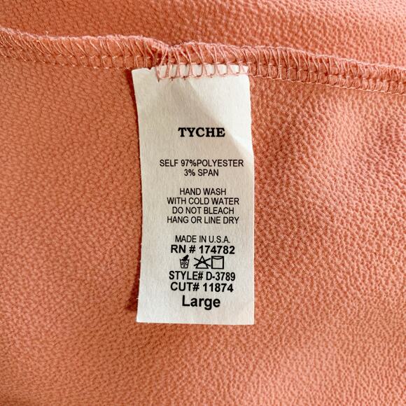 Vici Maxi Dress Peach Coral Flutter‎ Cape Sleeve Tie Waist Front Slit Women's L - Picture 9 of 9